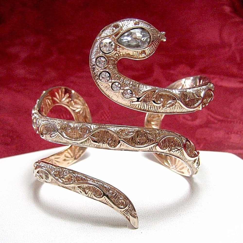 RACHEL ZOE COILED SNAKE CRYSTAL EYE BRACELET